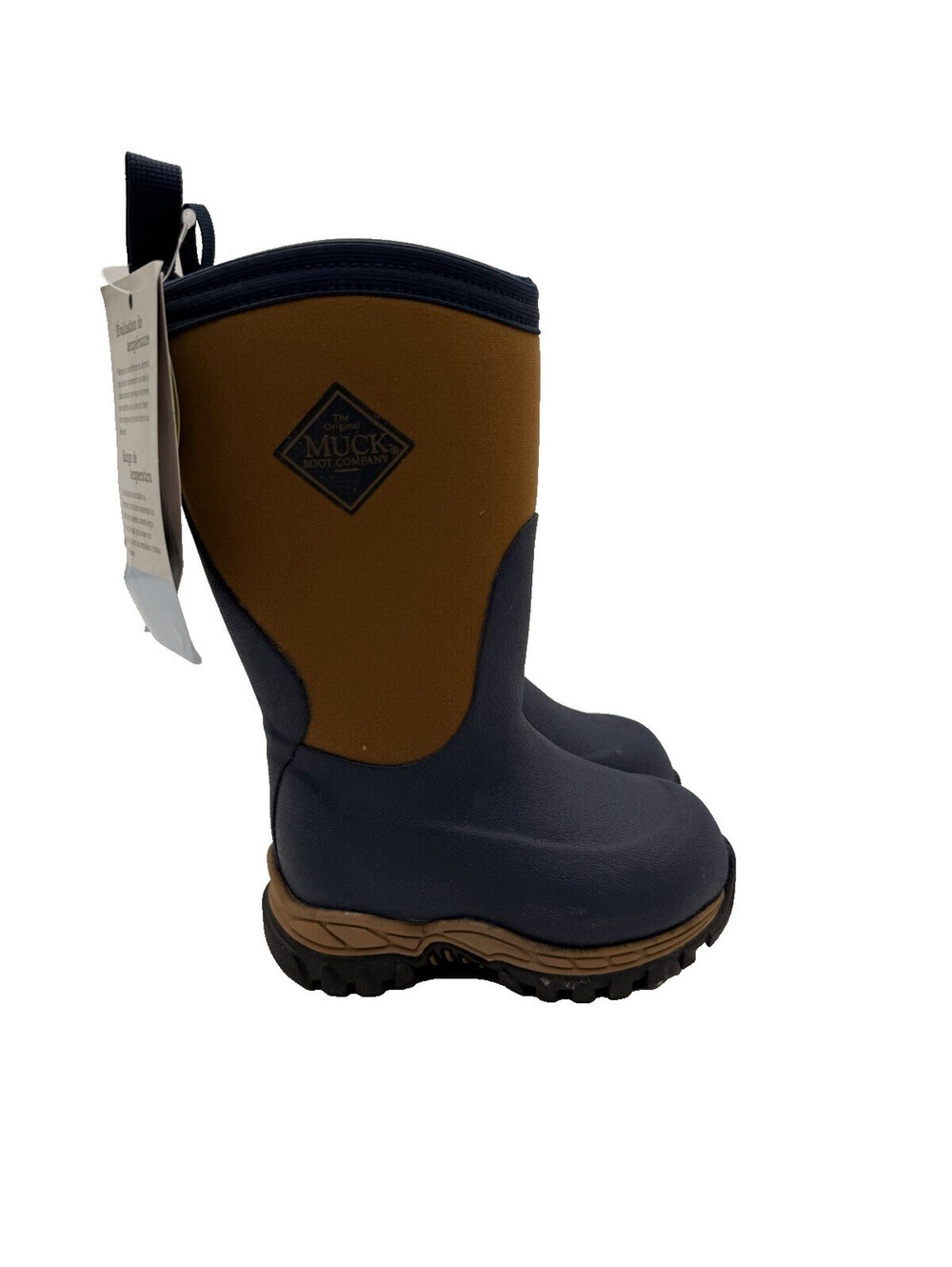 Muck Boots Kids' Rugged II Boot in navy and tan Size C7